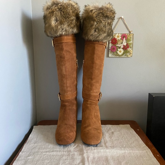 Michael Kors Suede Lara Wedge Boot 6.5M - Picture 5 of 16